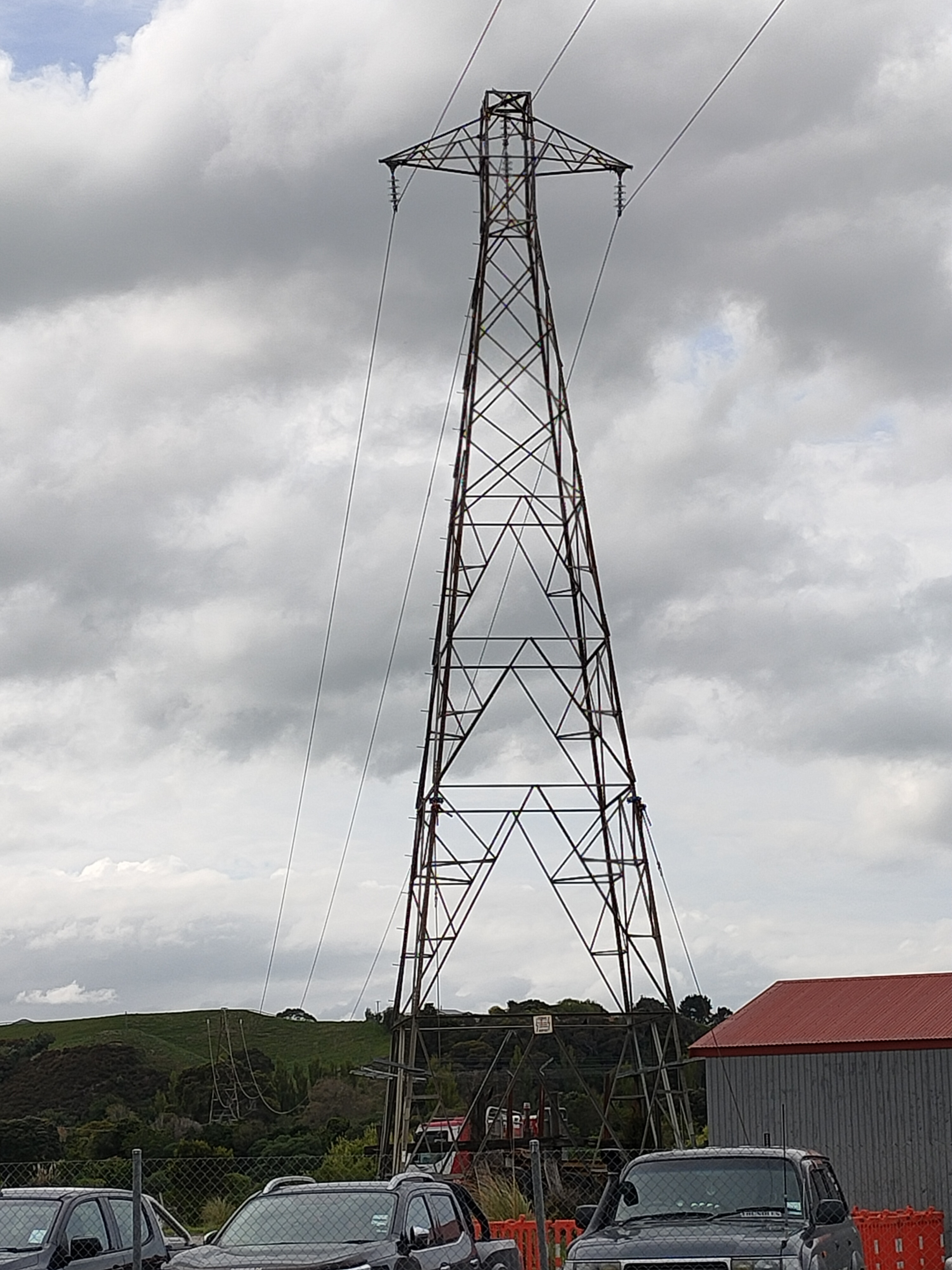 Photo from ground of Powerco's Taupō Quay tower in Whanganui.