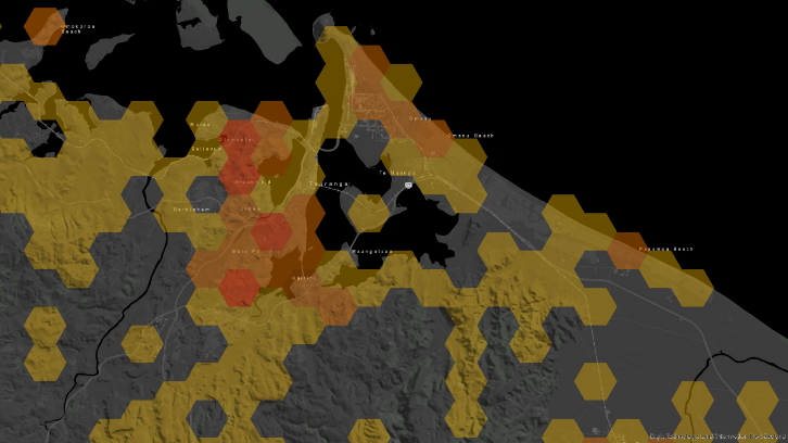 Heatmap of the Powerco network